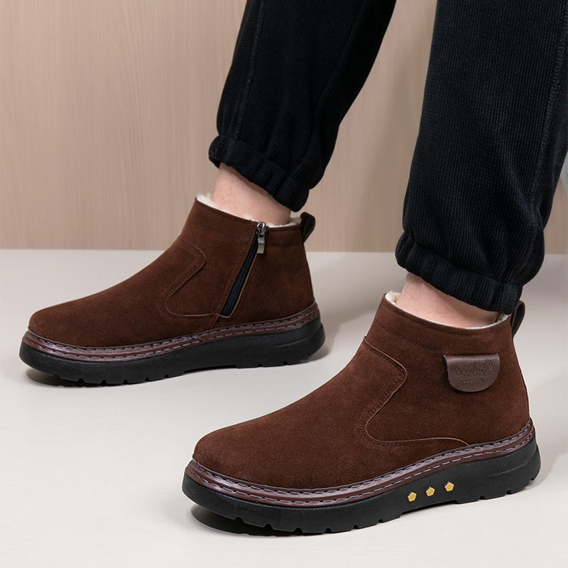 Warme Lammfell-Boots aus Veloursleder