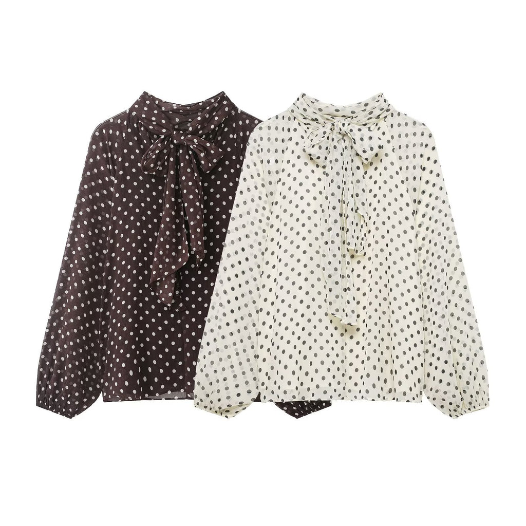 Polka-Dot Bluse