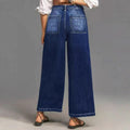 Retro Loose-Fit Wide-Leg Denim Jeans für Damen