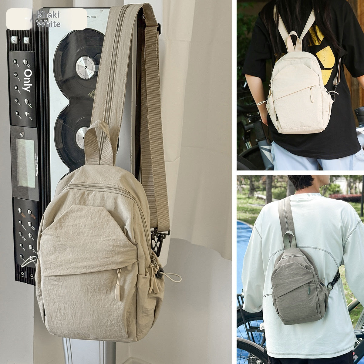 Crossbody Tasche aus Polyester – schwarz, grün, grau, khaki | LuxeStyle