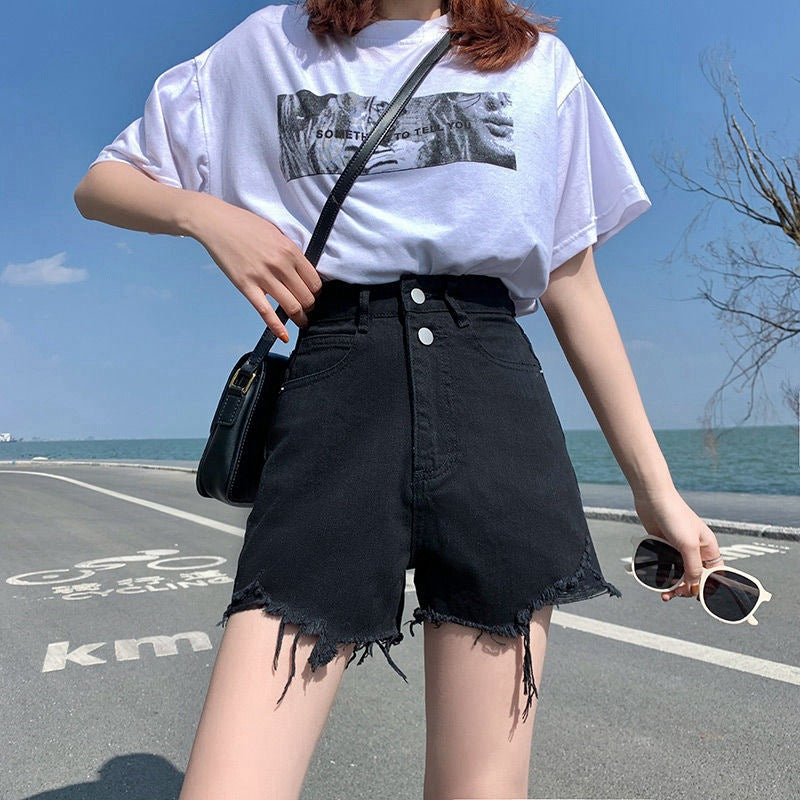Trendy Ripped Denim Shorts