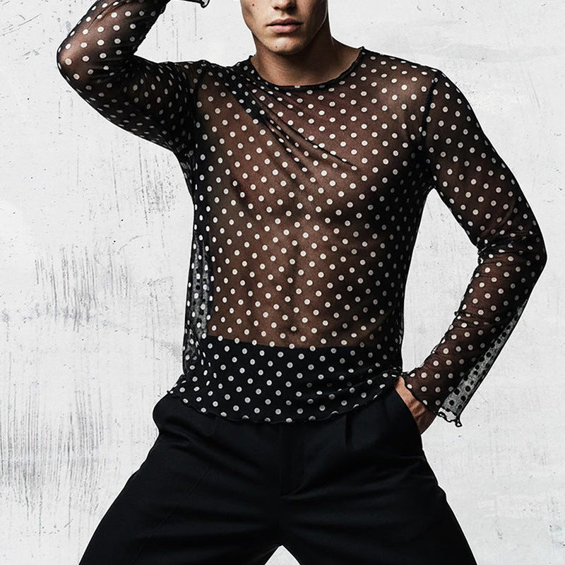Herren Langarmshirt mit Punktmuster – Bild 3 | LuxeStyle