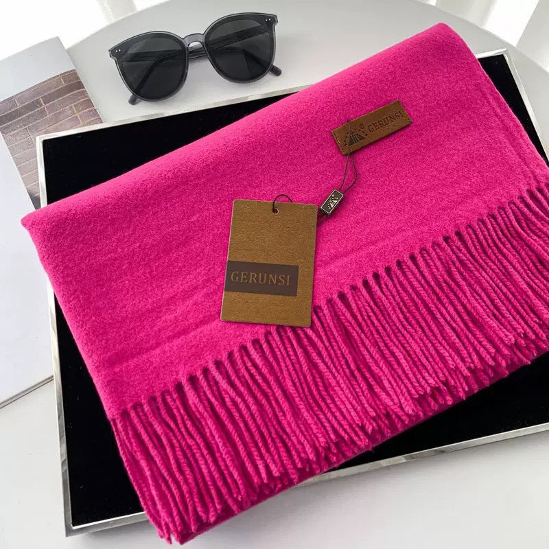 Tassel-Schal aus Kaschmir-Optik, rot