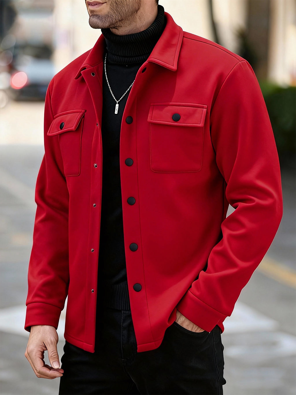 Herren Fleece-gefütterte Strickjacke