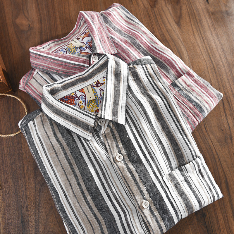 Linen-Stripes Hemd für Männer – Bild 5 | LuxeStyle