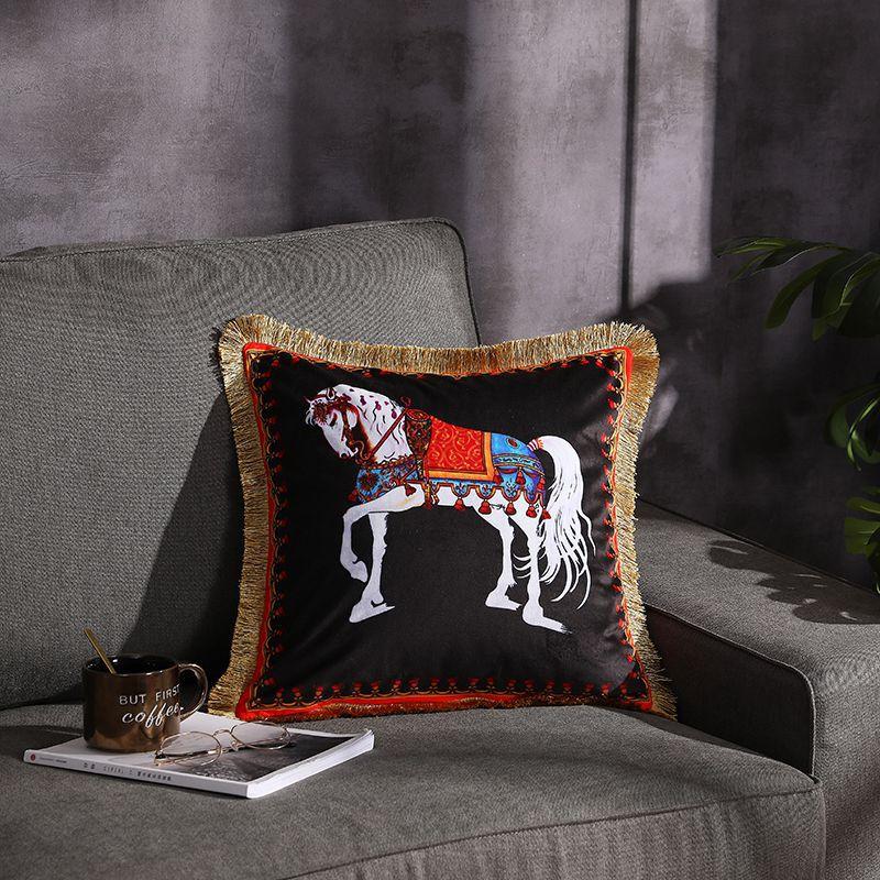 Fransen-Kissen mit doppelseitigem Print – Bild 5 | LuxeStyle