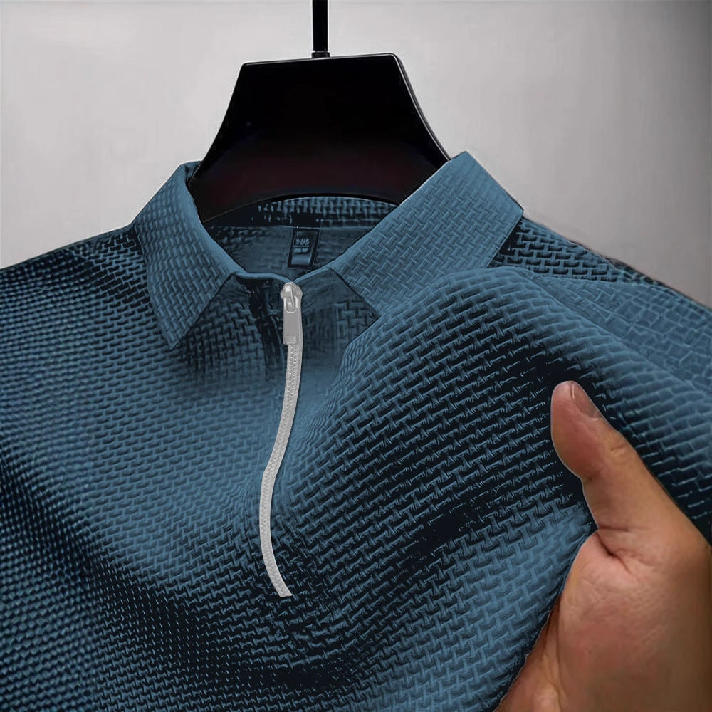 Herren T-Shirt mit halbem Reissverschluss – Bild 8 | LuxeStyle