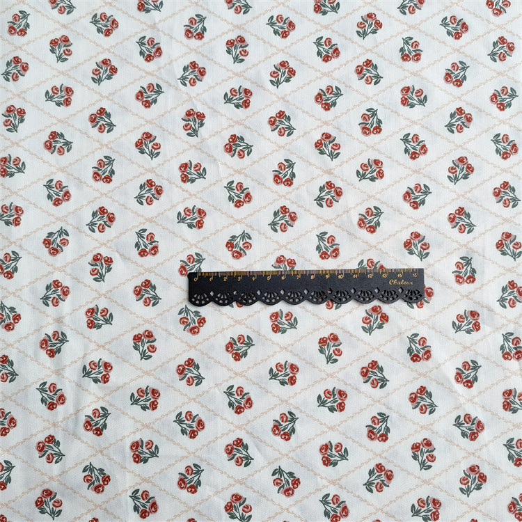 Baumwoll-Twill: Diagonal-Gitter mit Rosen – Bild 3 | LuxeStyle