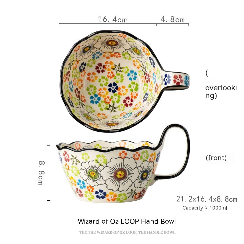 Vintage Keramikschale mit handbemaltem Griff – Bild 7 | LuxeStyle