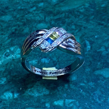 Regenbogen Zirkonia Ring aus Sterling Silber