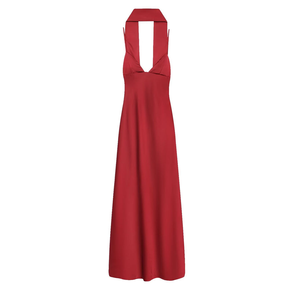 Seidenmattes Neckholder-Kleid für Damen