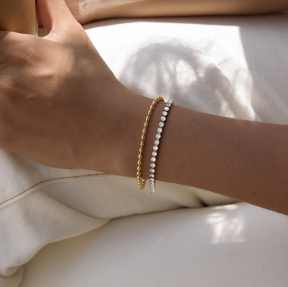 Doppellagiges Zirkon-Armband aus Edelstahl – Bild 6 | LuxeStyle