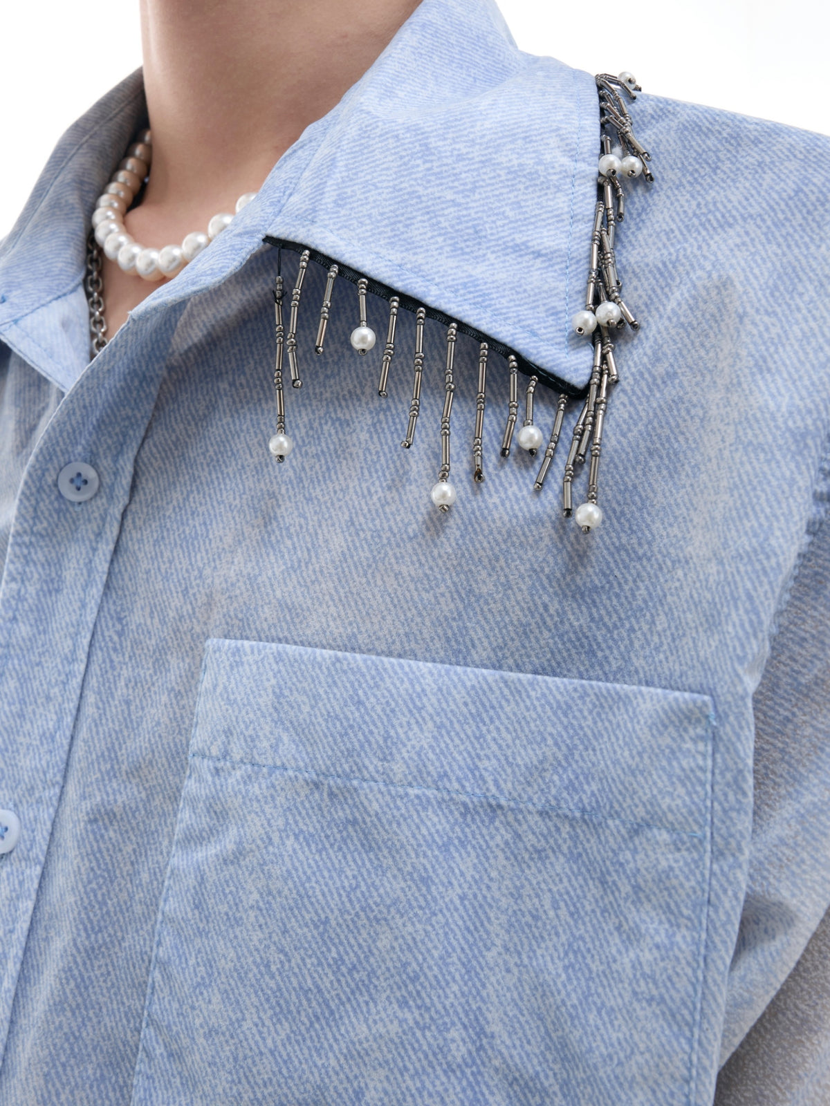 Kurzärmliges blaues Shirt – lockerer Schnitt – Bild 7 | LuxeStyle