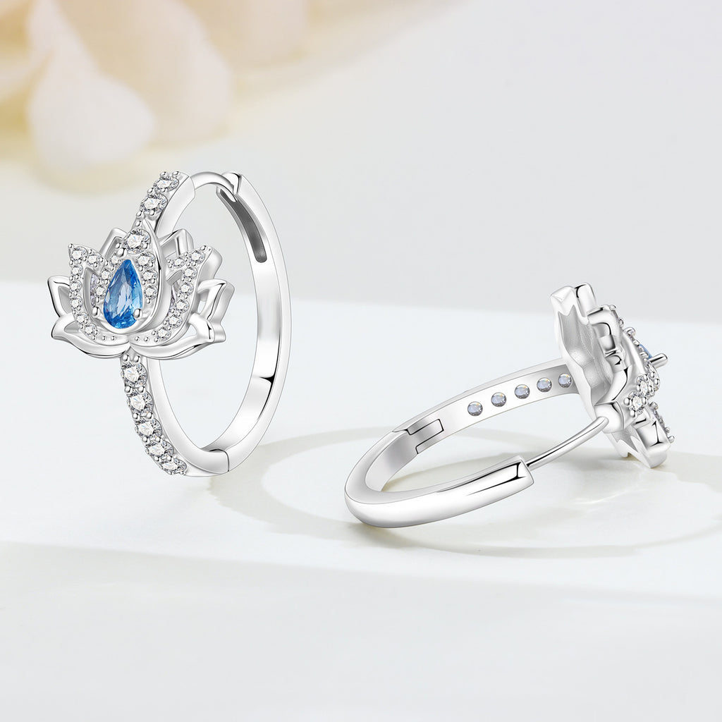 Ohrringe «Blue Lotus» mit Zirkonia-Einlage