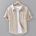 Leinen-T-Shirt mit Kurzärmel – Bild 11 | LuxeStyle