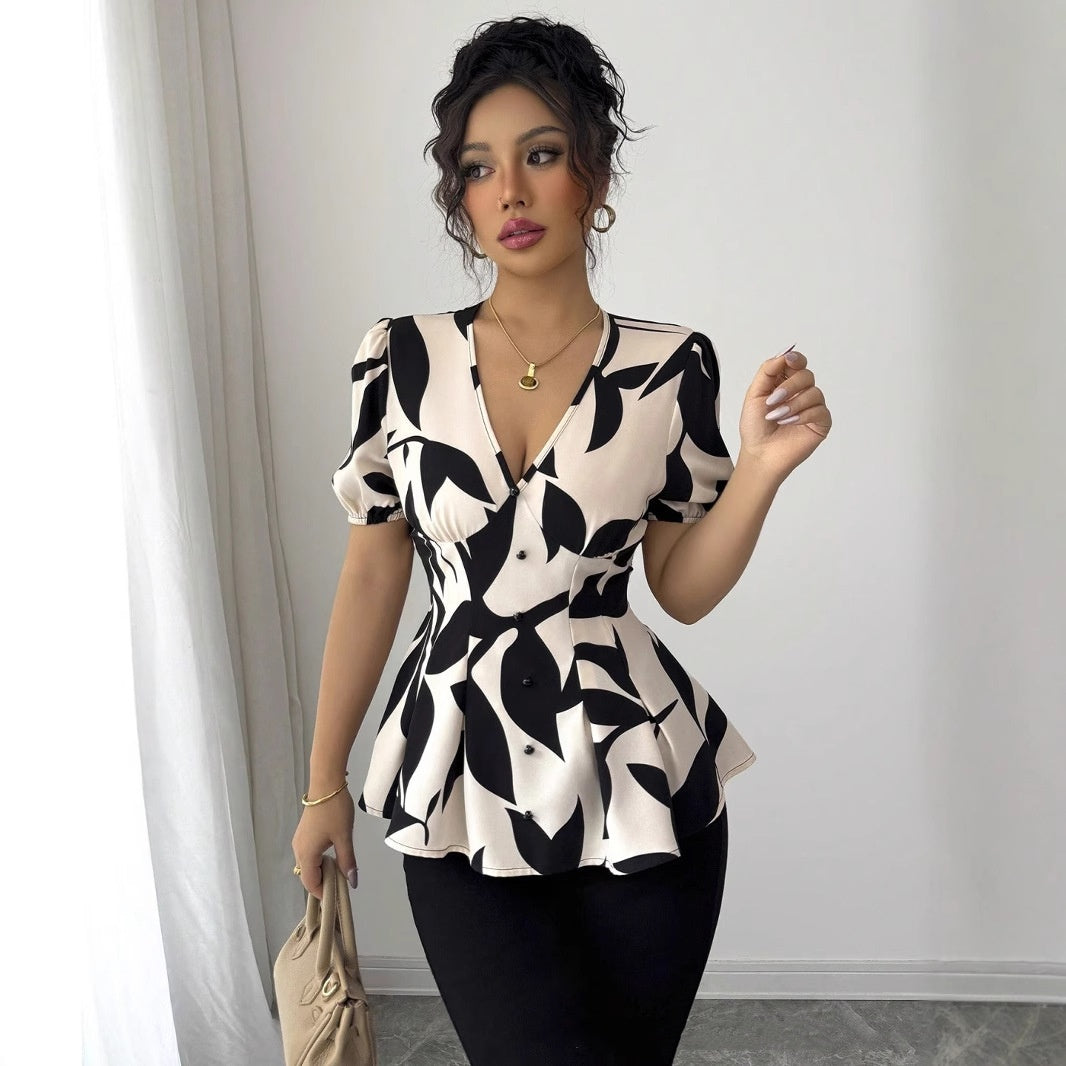 Kurzarm-Hemd mit Blumenmuster – Bild 5 | LuxeStyle