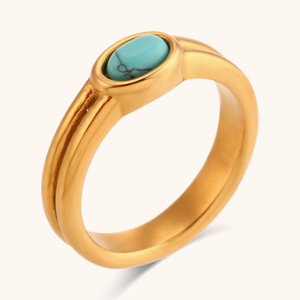 Gestreifter Natursteinring für Damen – Bild 1 | LuxeStyle