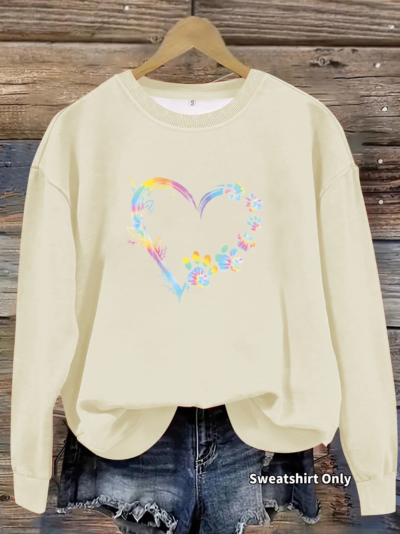 Pullover mit Herz- und Pfoten-Print