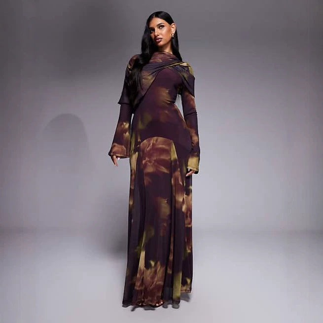 Elegantes Plisseekleid mit Blumenmuster