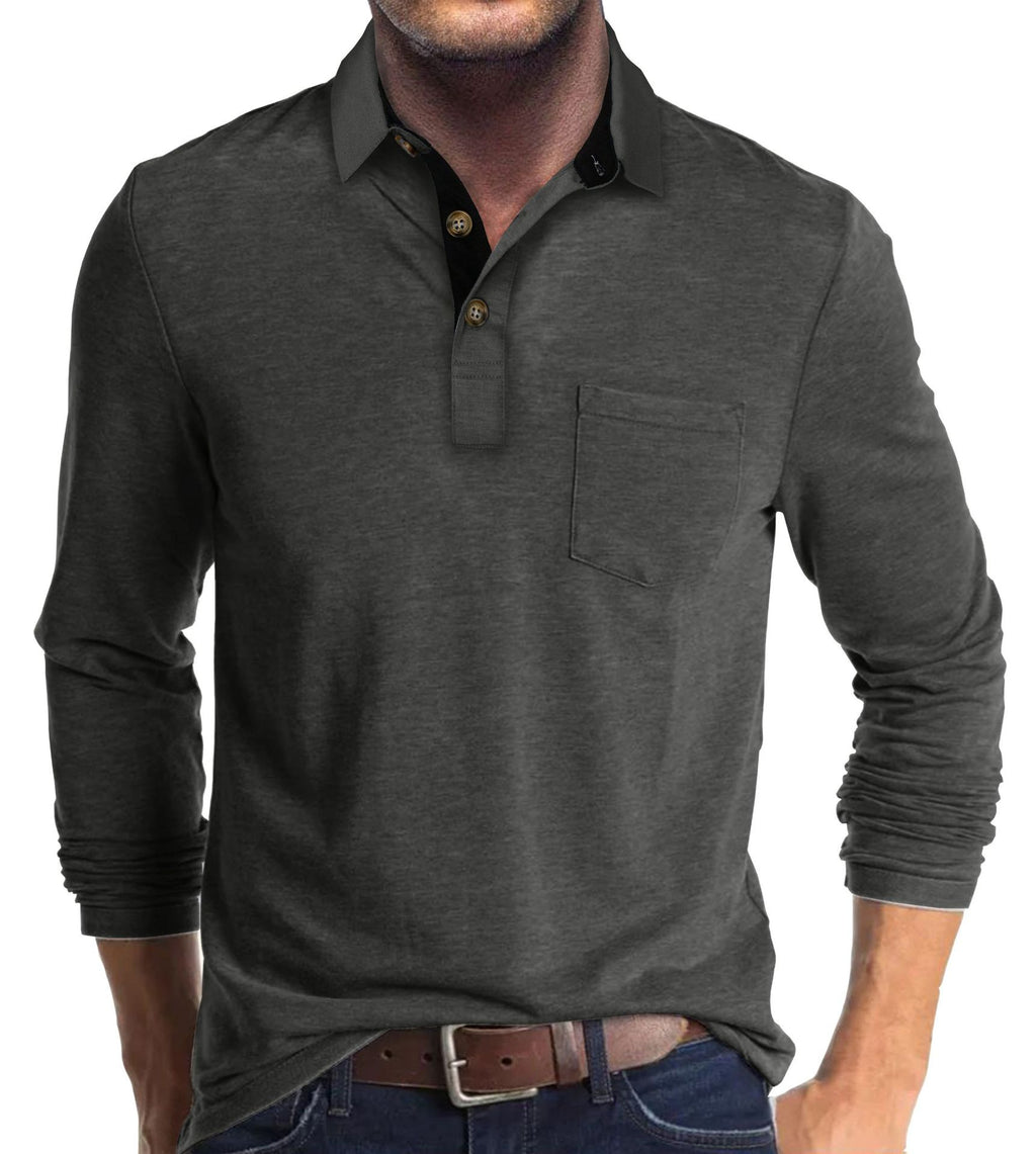 Langarm-Shirt mit Revers für Herren | LuxeStyle