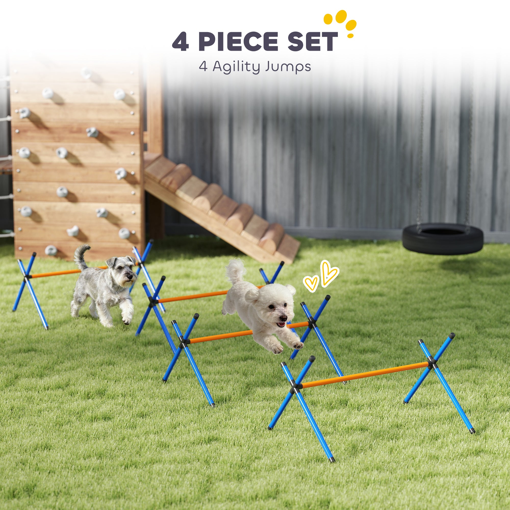 Hunde Agility-Set mit verstellbaren Hürden