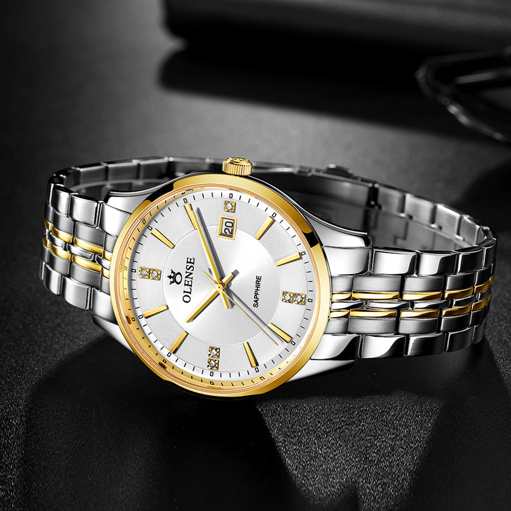 Herrenuhr aus Edelstahl, wasserdichtes Quarz-Set – Bild 6 | LuxeStyle