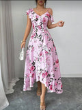 Geblümtes Maxi-Kleid mit U-Boot-Ausschnitt – Bild 8 | LuxeStyle