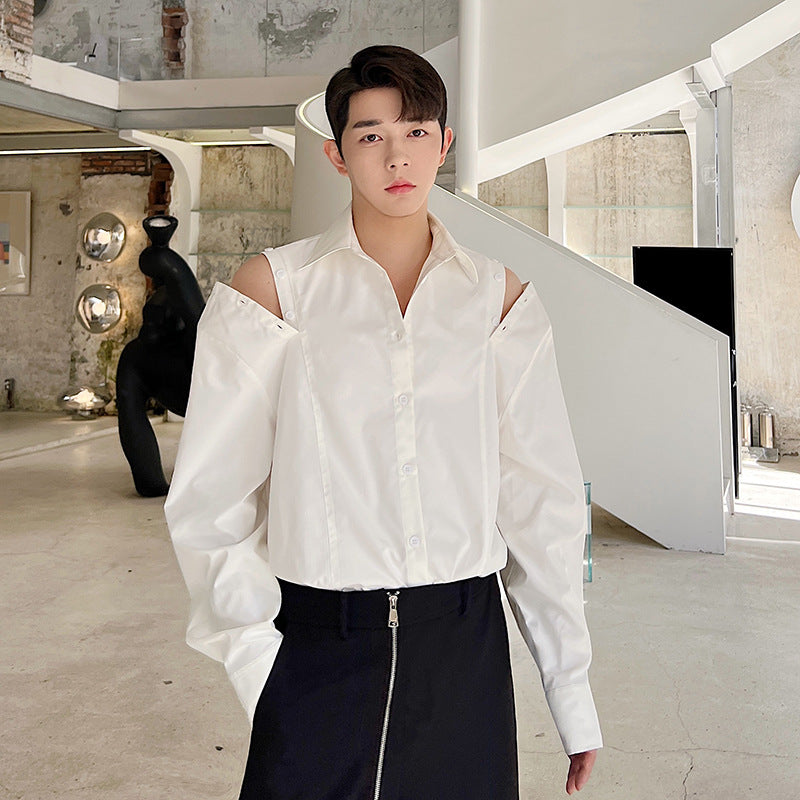 Eleganter Off-Shoulder Hemd für Herren