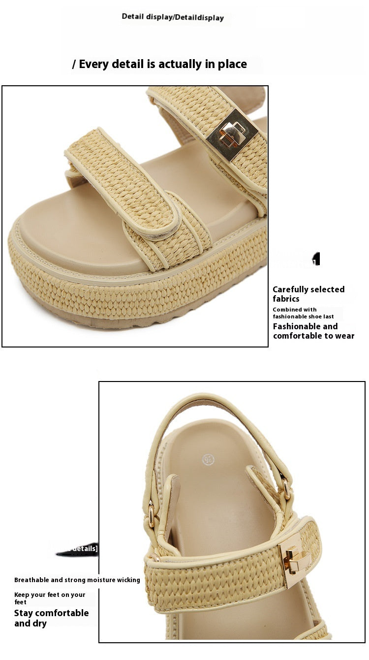 Geflochtene offene Sandalen für Damen – Bild 4 | LuxeStyle
