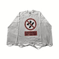 Rundhals Langarmshirt mit "No Smoking" Print