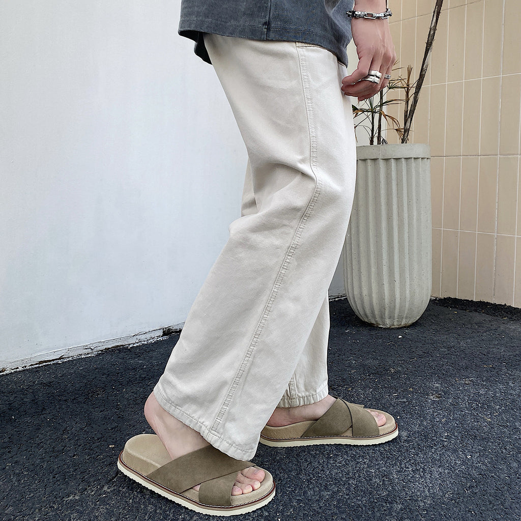 Glänzende Wildleder-Sommerschuhe für Herren