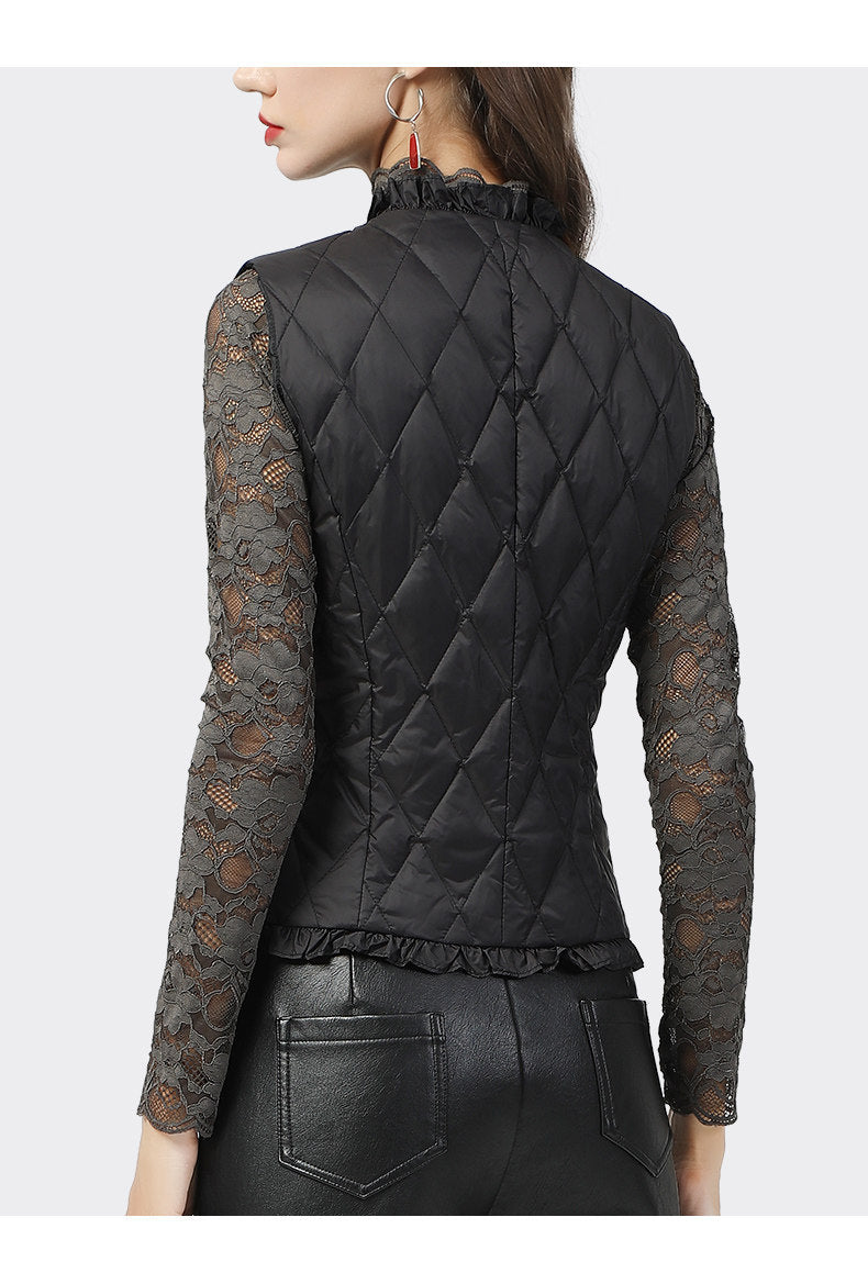 Slim-Fit Daunen-Weste in Schwarz – Bild 4 | LuxeStyle