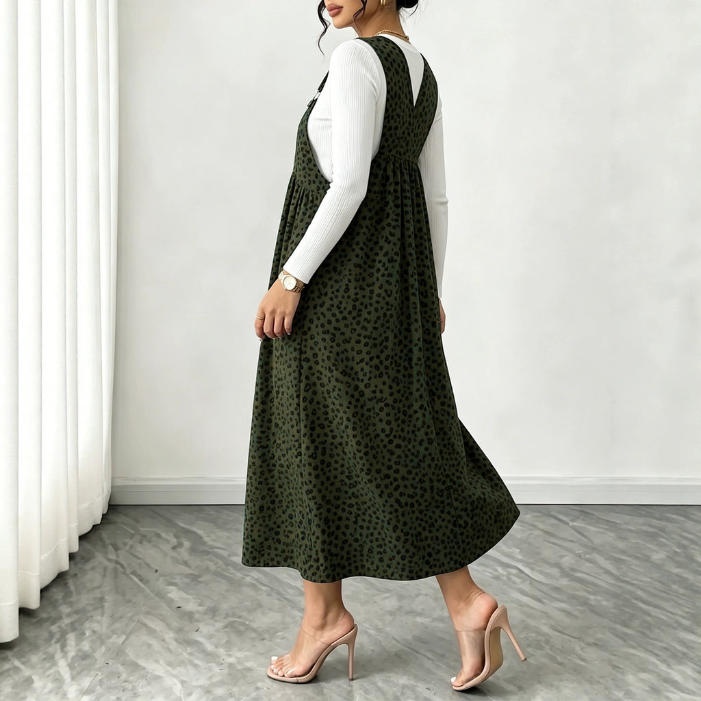 Herbst/Winter Leopard-Print Maxikleid