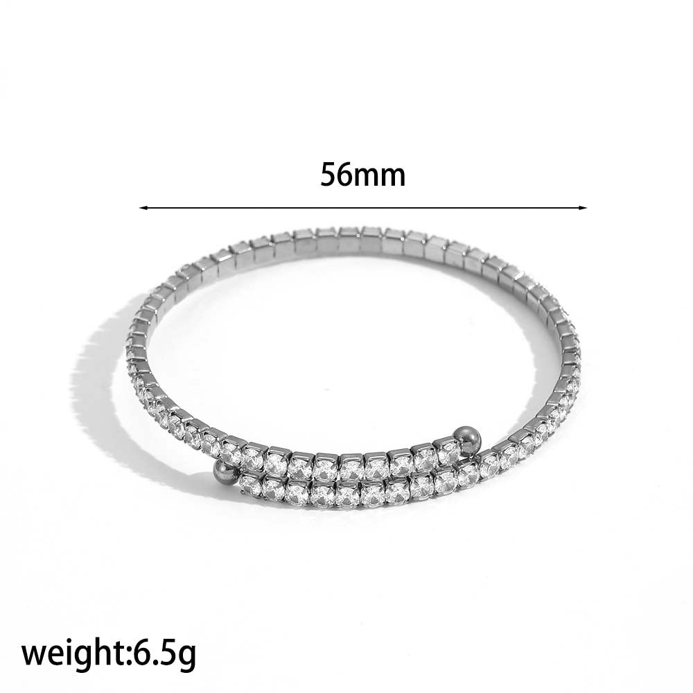Diamantbesetztes Edelstahl-Armband – Bild 3 | LuxeStyle