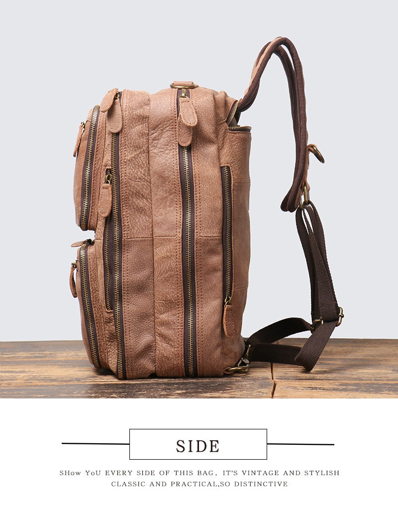 Lederrucksack gross – Vintage Braun
