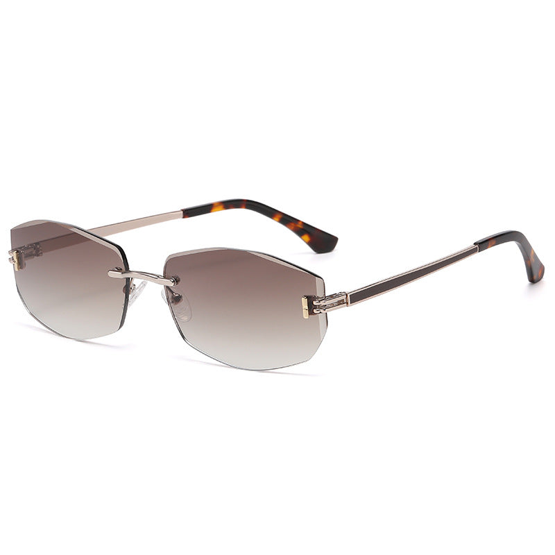 Randlose Sonnenbrille mit Metall-Details