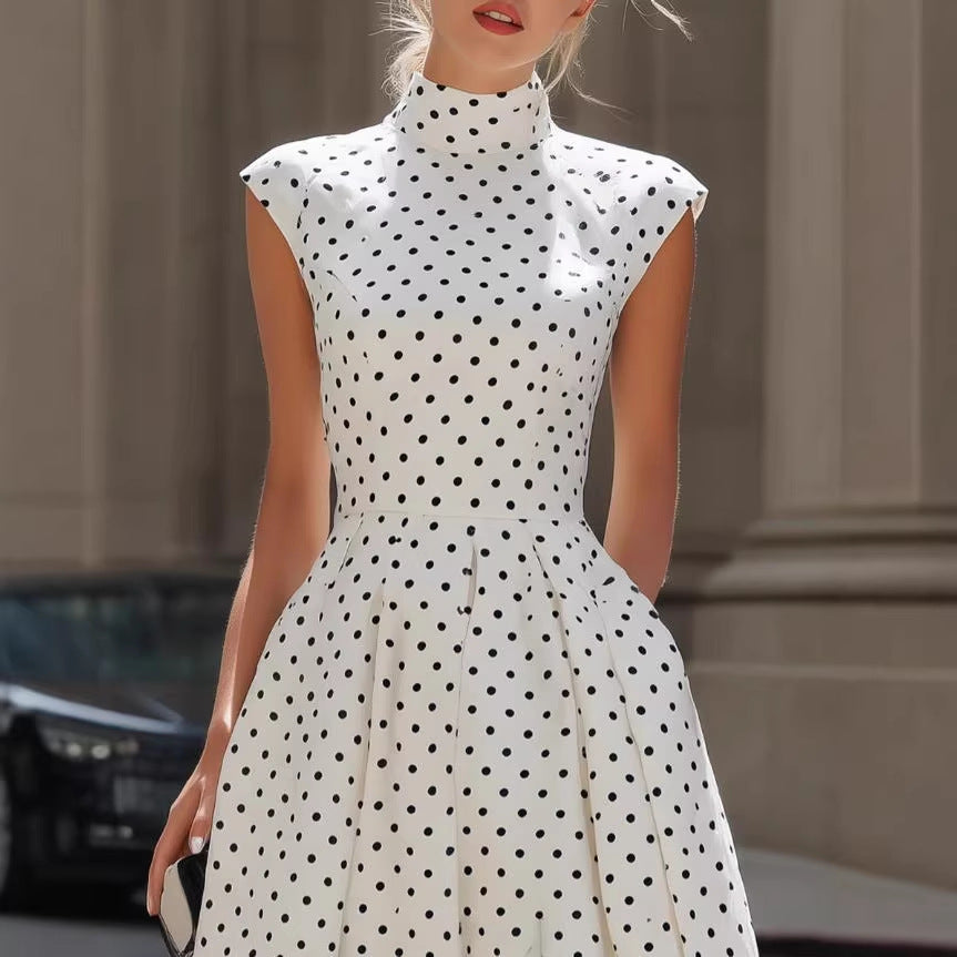 Ärmelloses Off-Shoulder Polka-Dot Damenkleid – Bild 4 | LuxeStyle
