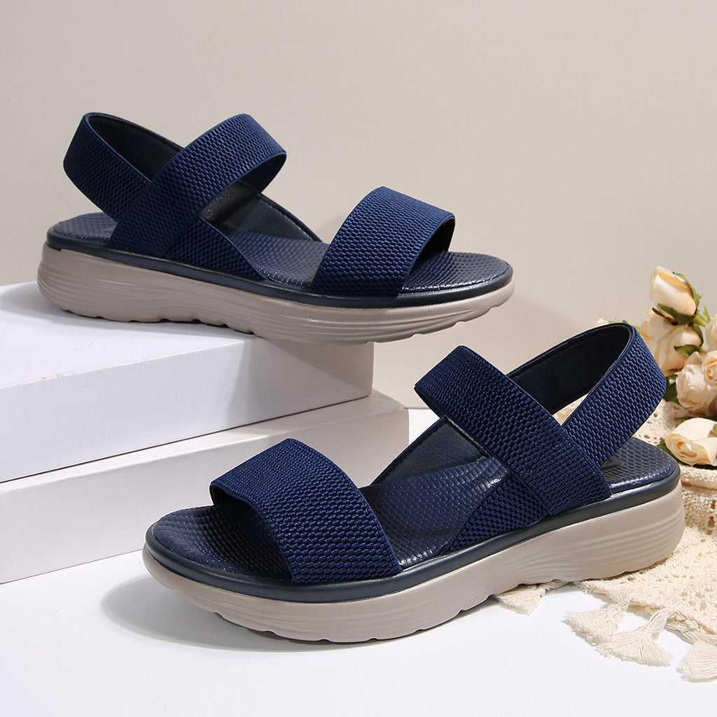 Plateau-Sandalen mit Elastikriemen