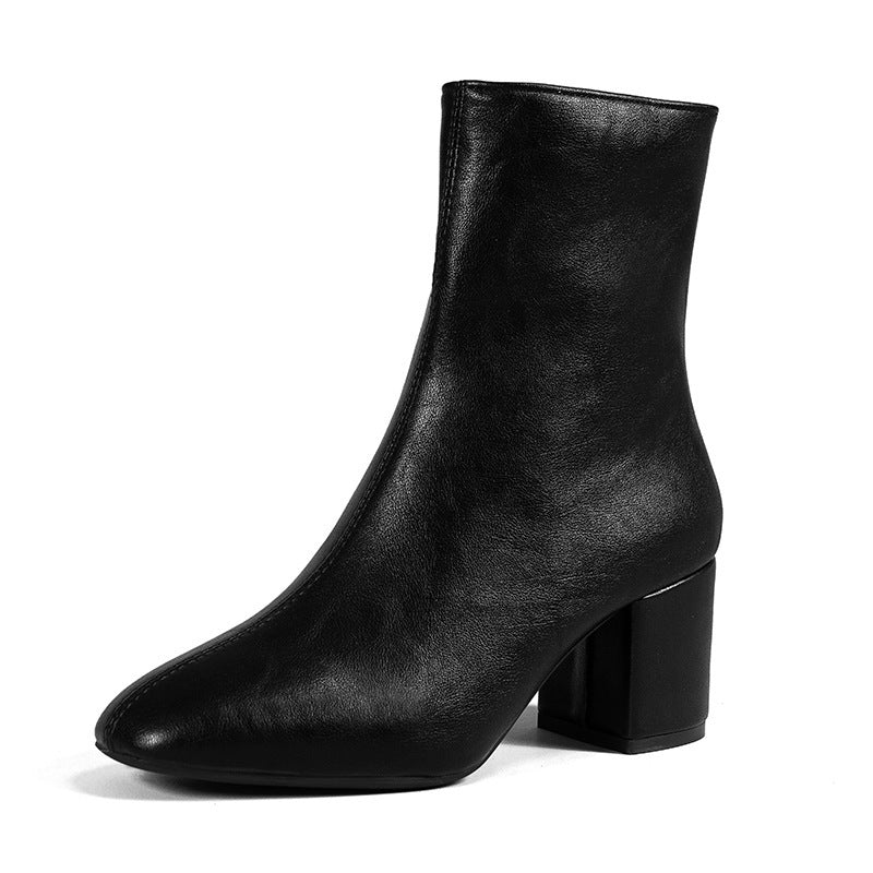 Elegante High-Heel Boots mit Chunky-Absatz