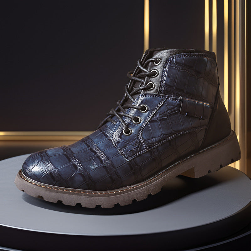 Retro Casual Outdoor Lederstiefel mit Reissverschluss