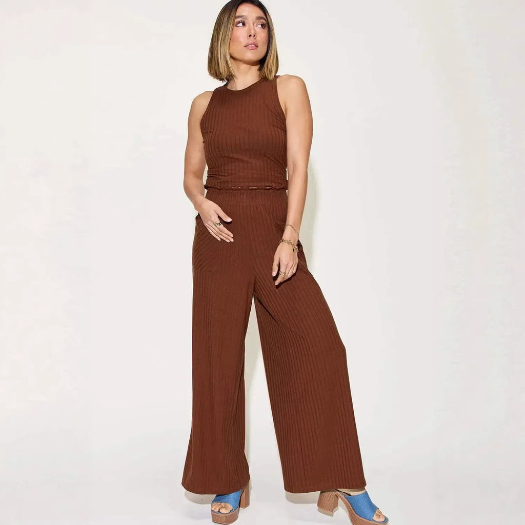 Elegantes 2-teiliges Set: Weste & weite Hose
