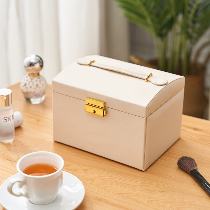 3-lagige Retro Schmuckbox mit Schloss | LuxeStyle