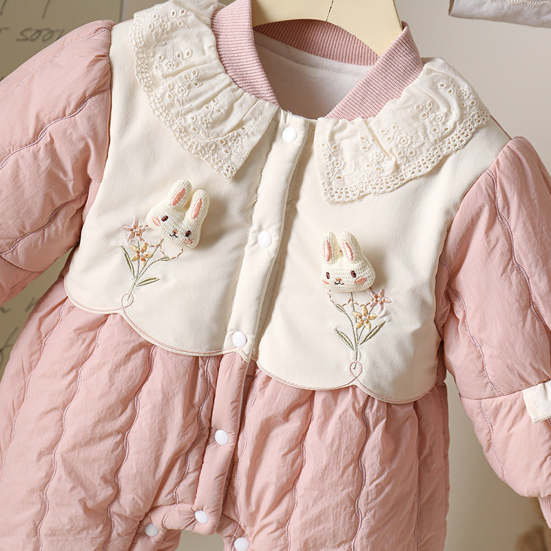 Baby Girl Herbst/Winter Baumwoll-Strampler Pink | LuxeStyle