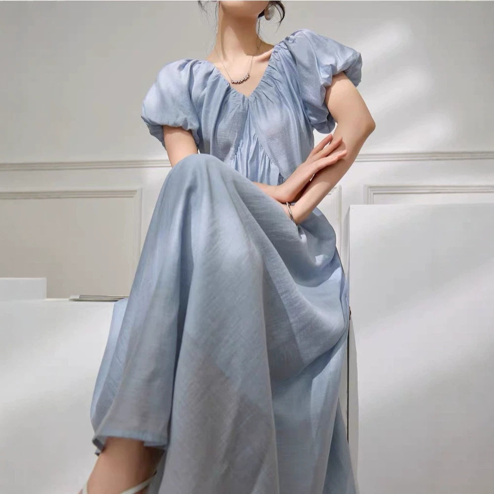 A-Linien Kleid mit Rüschenärmeln | LuxeStyle