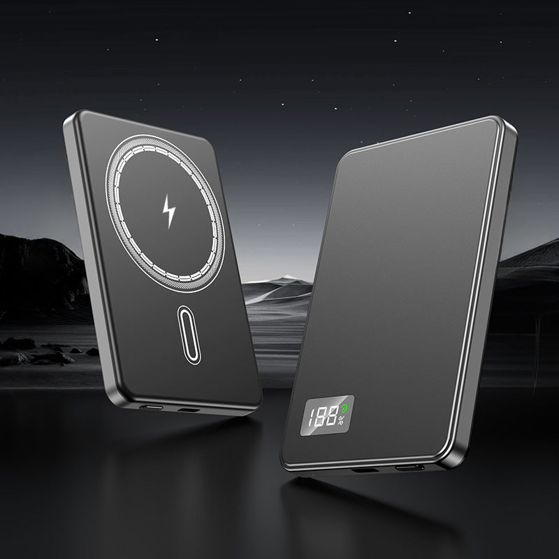 Ultradünne magnetische Powerbank mit Schnellladekabel