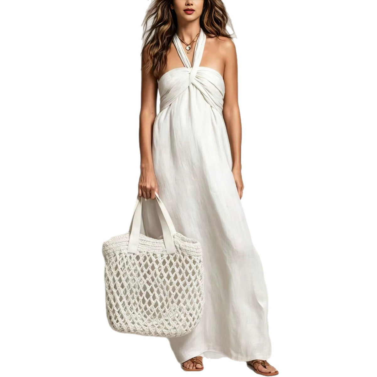 Strandkleid mit Neckholder und weitem Saum – Bild 3 | LuxeStyle
