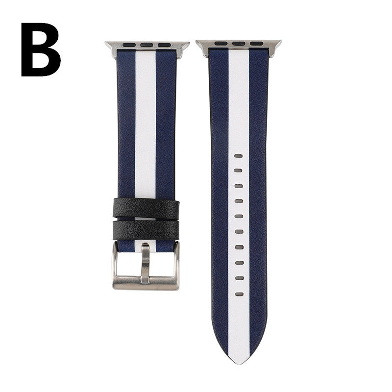 Leder-Uhrenarmband mit Flaggenmuster