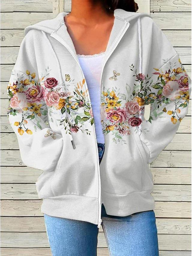 Kapuzenpullover mit Reissverschluss & Print – Bild 1 | LuxeStyle