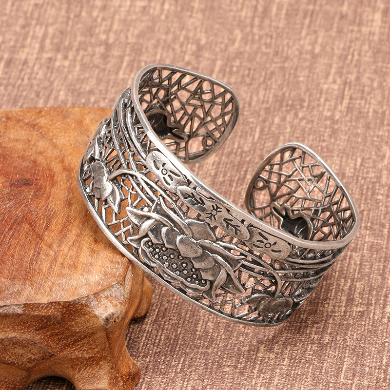 Vintage Lotus Armreif – Messing & Silber – Bild 5 | LuxeStyle