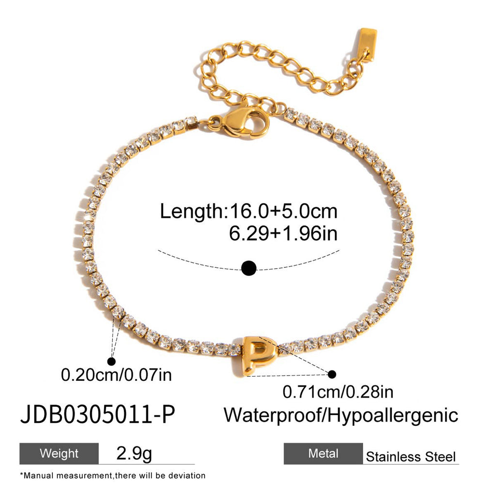 18K vergoldetes Armband mit Ballon-Buchstaben – Bild 7 | LuxeStyle
